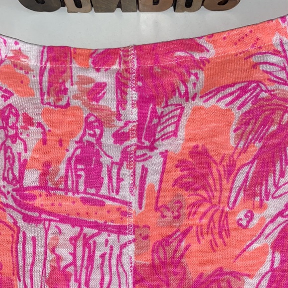 🌴LILLY PULITZER ‘Duval’ Notch Neck Linen Top in Cheeky Melon Rule Breakers - Picture 9 of 12